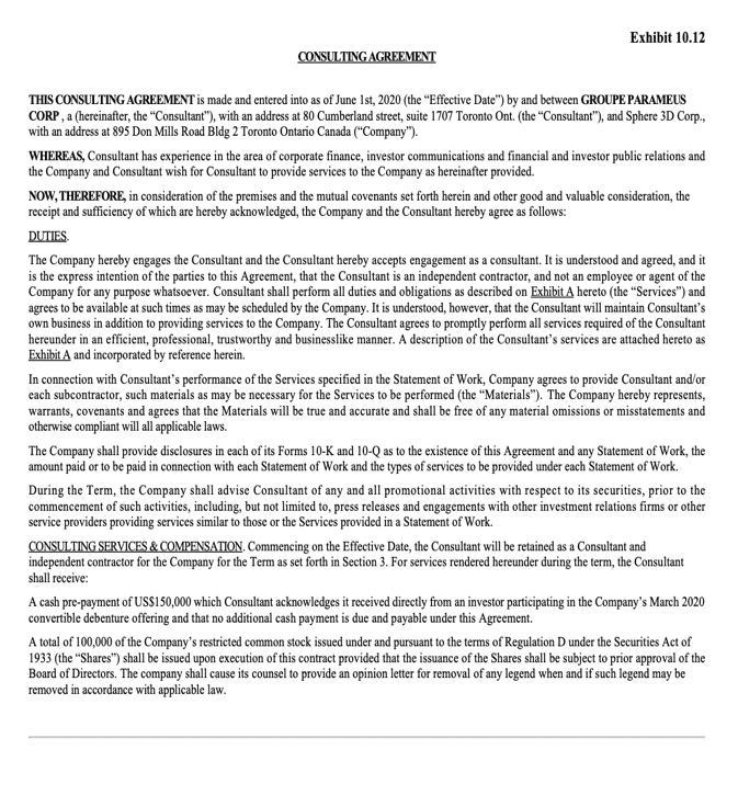 Sample vendor contract page 1