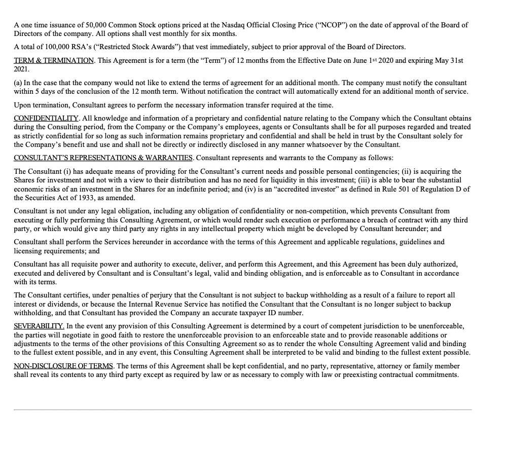 Sample vendor contract page 2