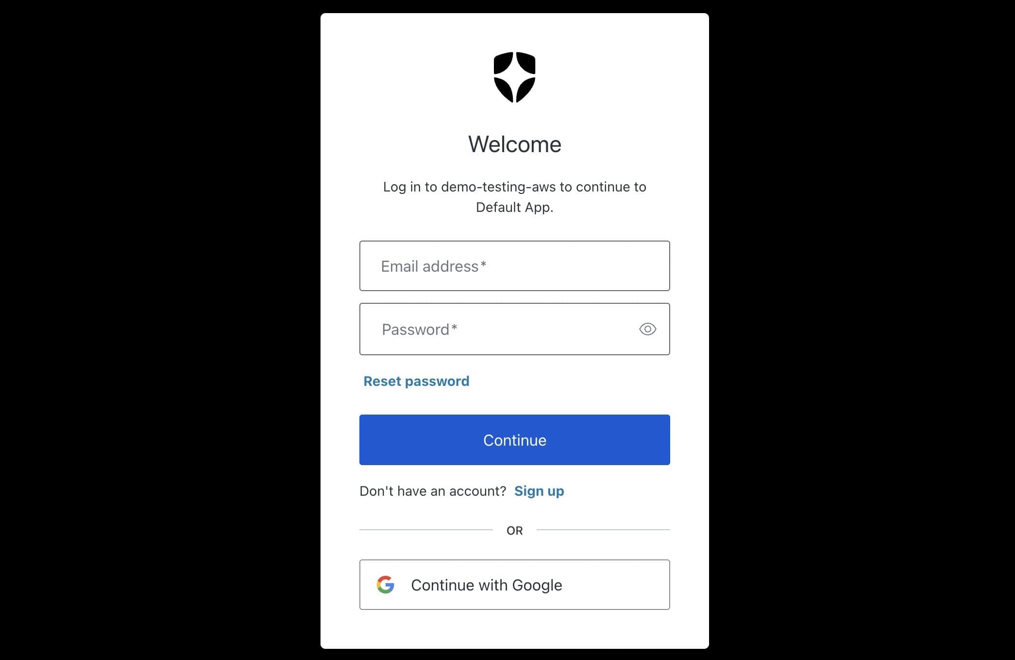 Corporate single sign-on authentication screen in the browser