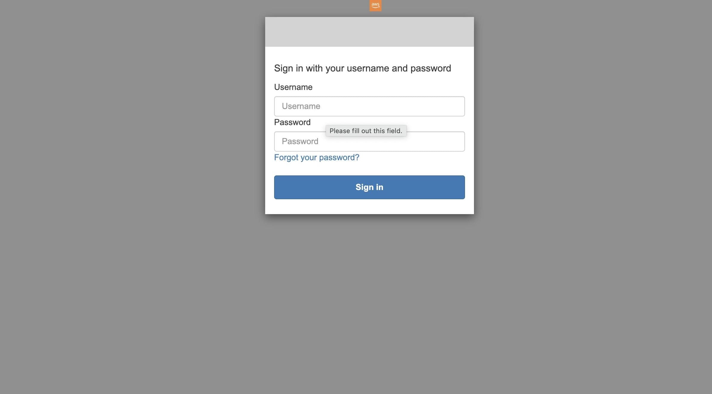 Application login page prompting for a username and the one-time password.