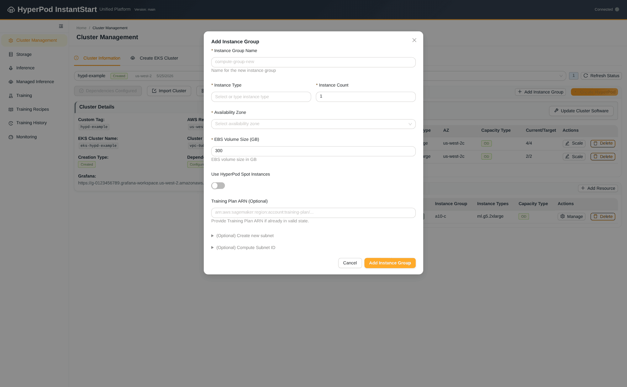 Adding a HyperPod instance group