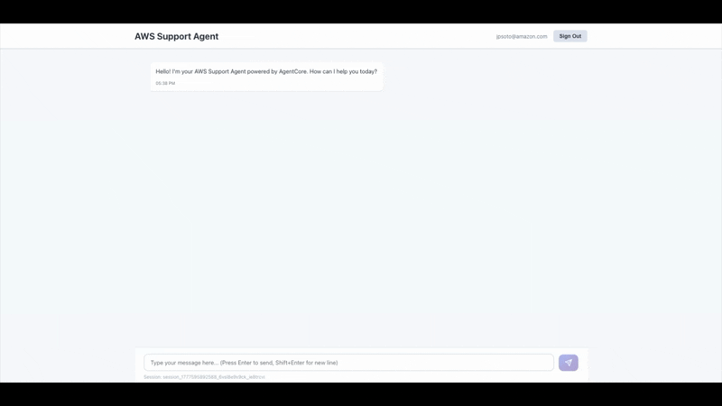 Agent responding to a troubleshooting query in the chat interface