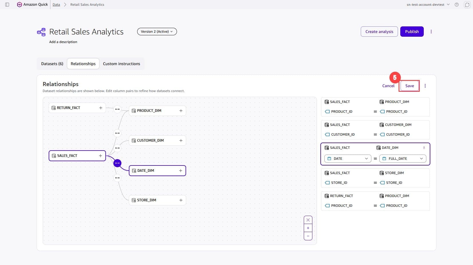 Editing a join to update the join columns between datasets