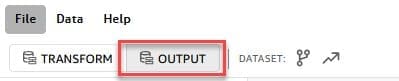 Quick Sight dataset edit view showing column descriptions, synonyms, and semantic types on the output tab