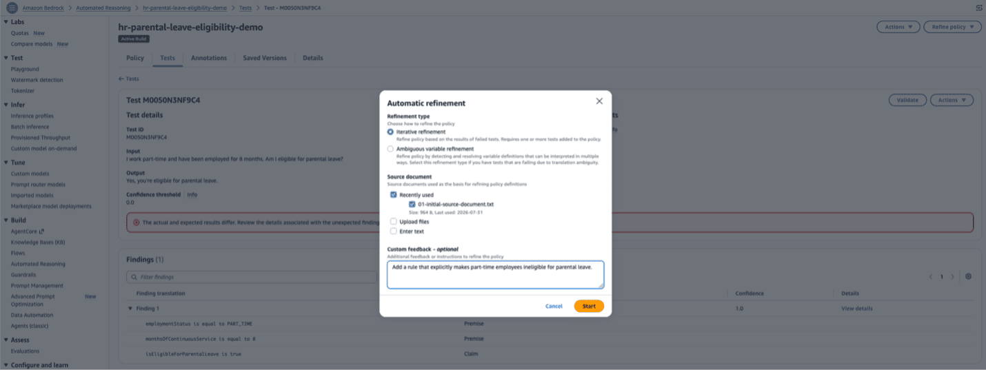 Figure 4: Iterative Refinement setup with a source document and custom feedback